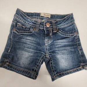 Mudd Girls Dark Wash Denim Jean Shorts with Decorative Back Pockets‎ Size 7